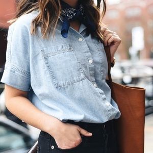 Madewell Courier Shirt in Buckley Wash (XXS)
